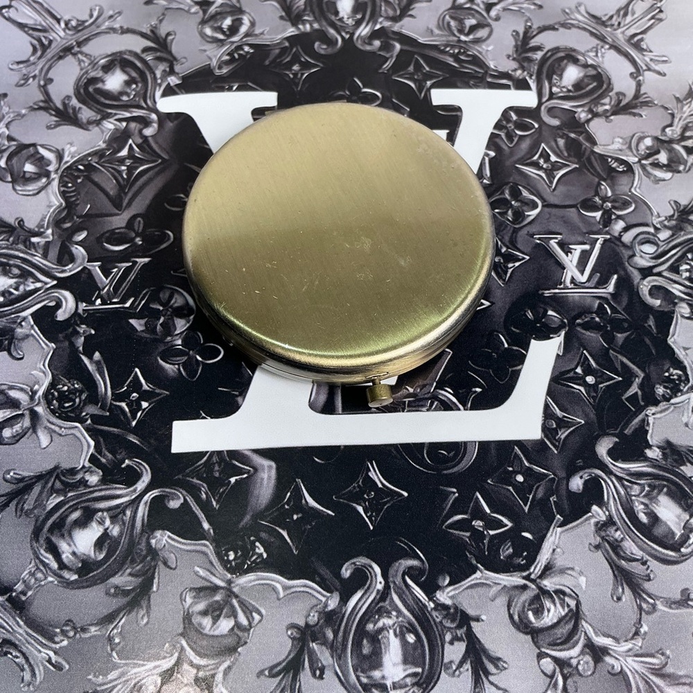 Louis Vuitton Monogram Canvas Gold Compact Mirror Embellished Swarovski Crystals - Picture 4 of 7